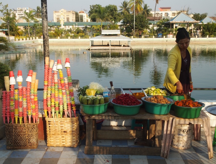 Burmese fruit vendor