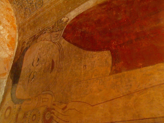 reclining Buddha fresco in Sulamani Pahto