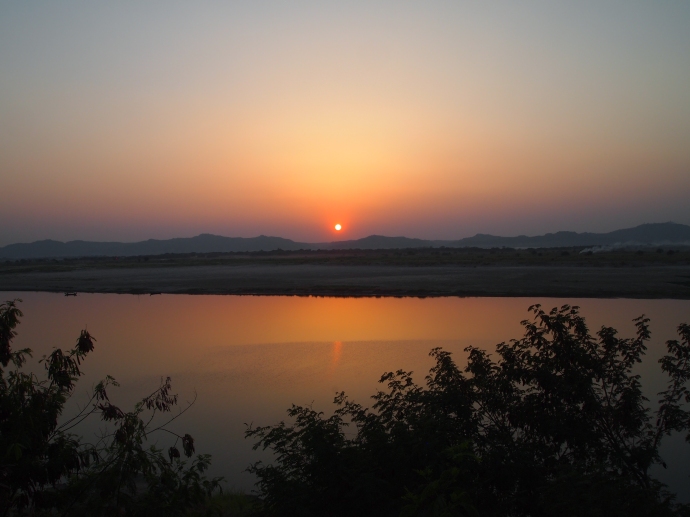 The Ayeyarwady River at sunset