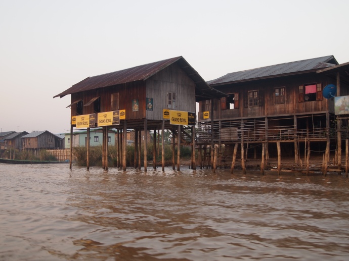heading out on the canal to Inle Lake at daybreak