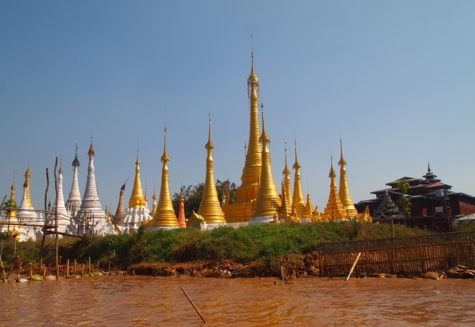 shoreline stupas