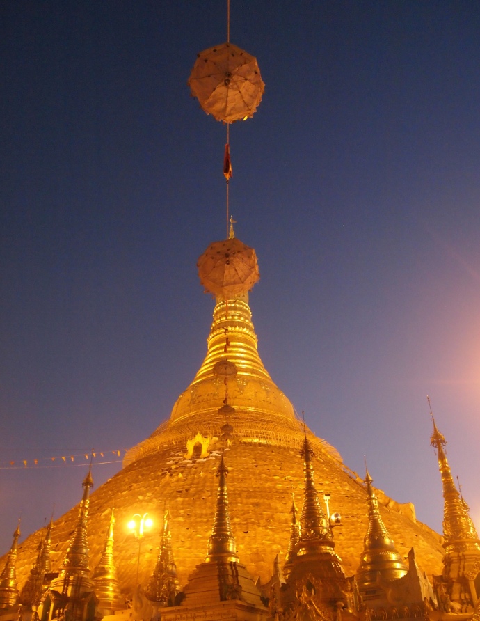 umbrellas atop Shwedagon Pagoda