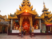 a shrine at Shwedagon Pagoda